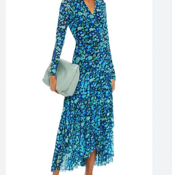 Ganni Dresses & Skirts - GANNI floral wrap midi dress. Size DT 34/US 4. NWT